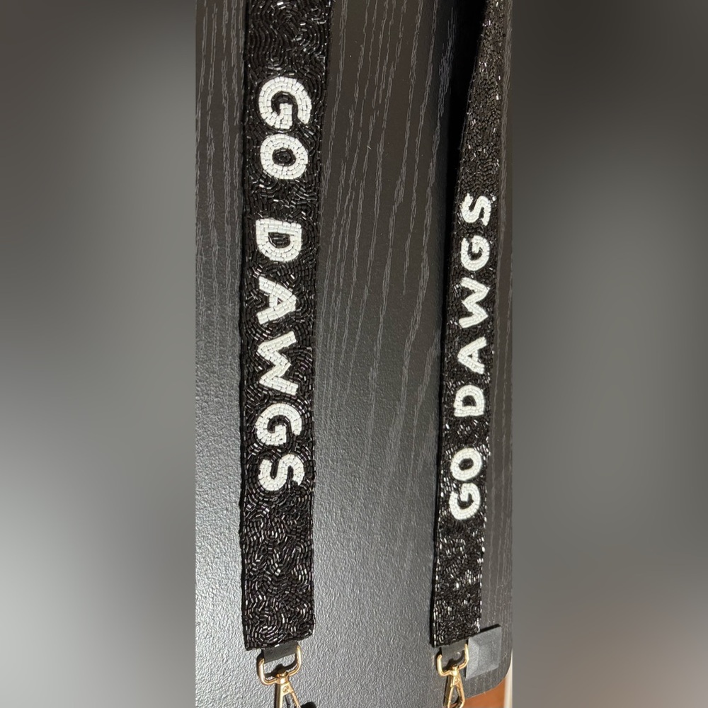 LAST ONE!! NEW Georgia Black and White GO DAWGS Beaded Purse Strap